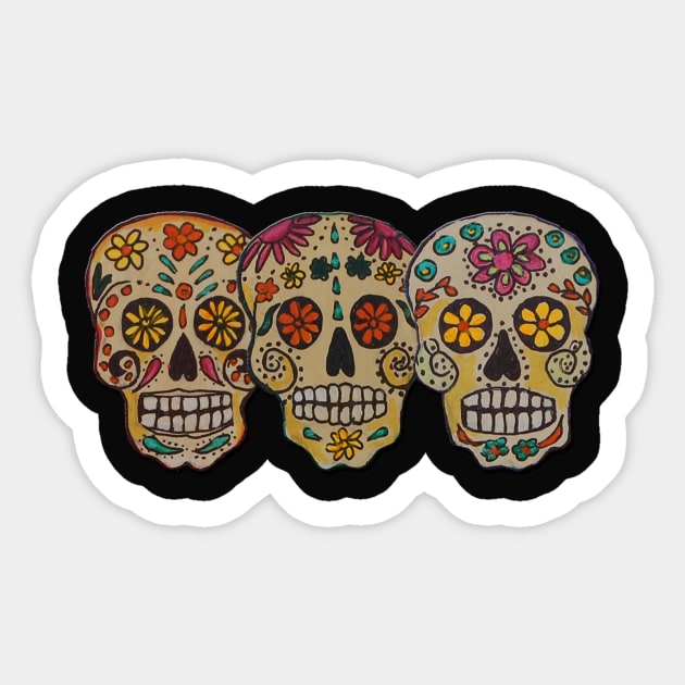 Mexican Skull Sticker by PaintingsbyArlette